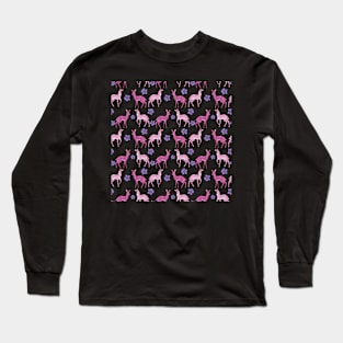 Pink Deer Pattern Long Sleeve T-Shirt